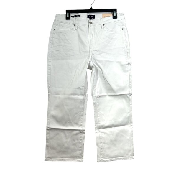 NYDJ Joni High Rise Relaxed Capri Jeans Optic White Size 10 New - Picture 1 of 4